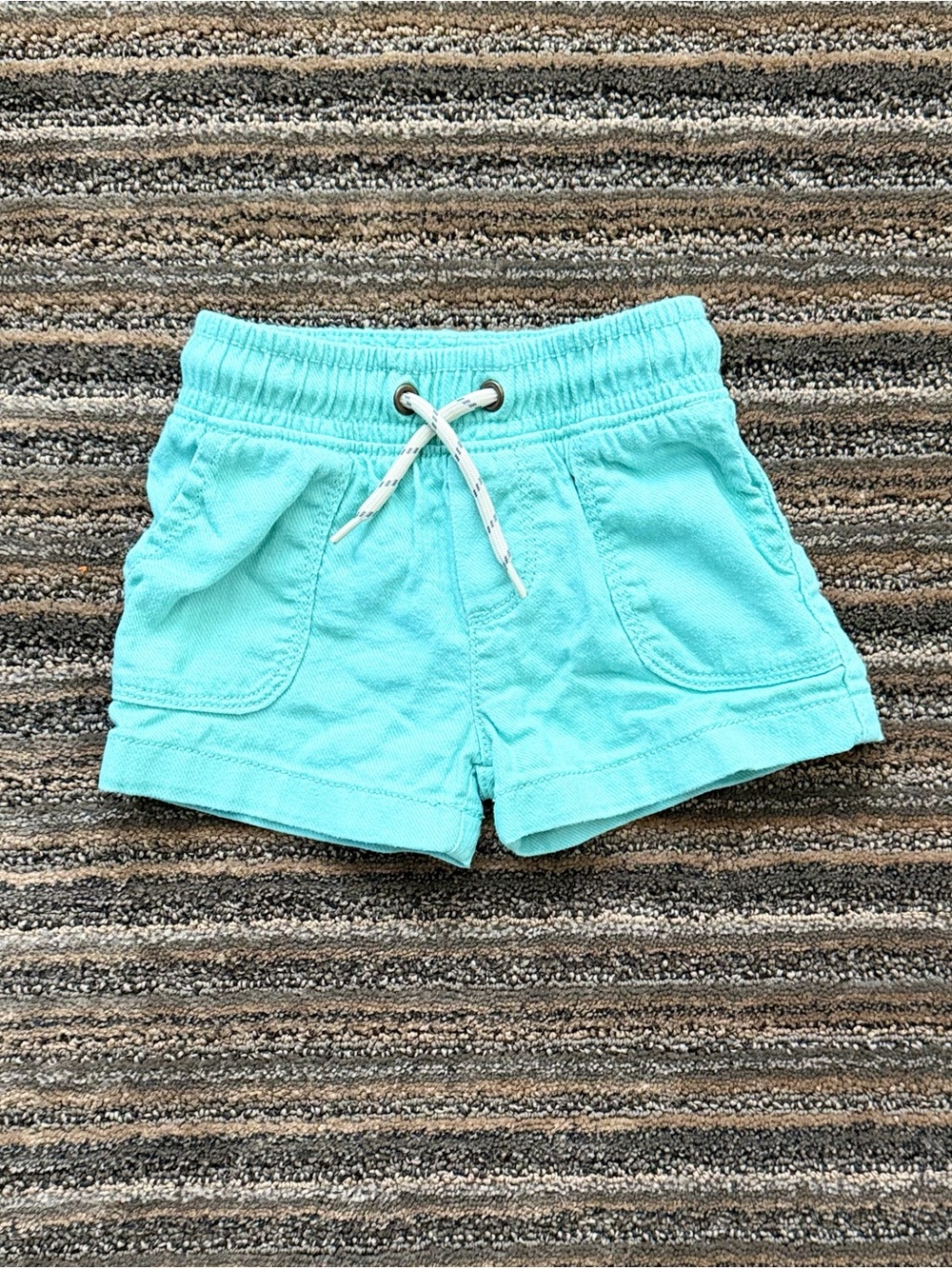 Carter's Aqua Pull-On Shorts with White Drawstring